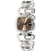  Shop Authentic Gucci G Gucci Brown Dial Silver Steel Strap Watch For Women - YA125503 - Luxxuri