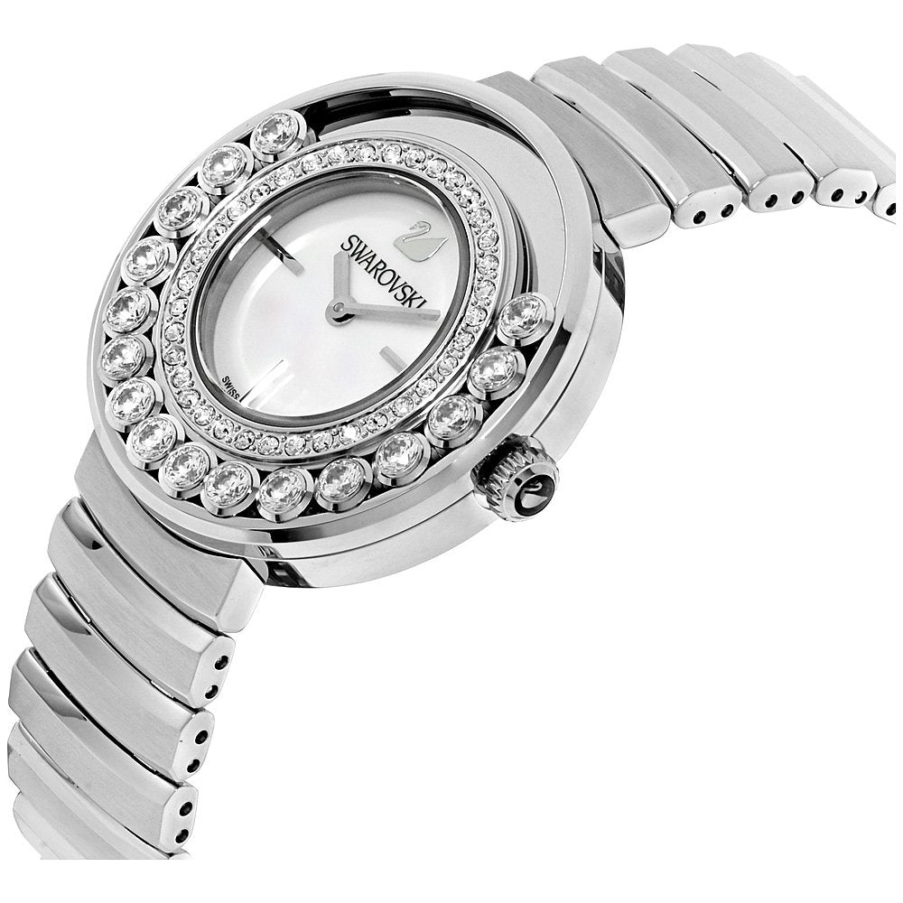  Shop Authentic Swarovski Lovely Crystal Mother of Pearl Dial Silver Steel Strap Watch for Women - 1160307 - Luxxuri