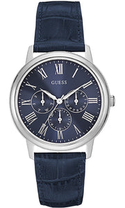  Shop Authentic Guess Wafer Chronograph Quartz Blue Dial Blue Leather Strap Watch For Men - W0496G3 - Luxxuri