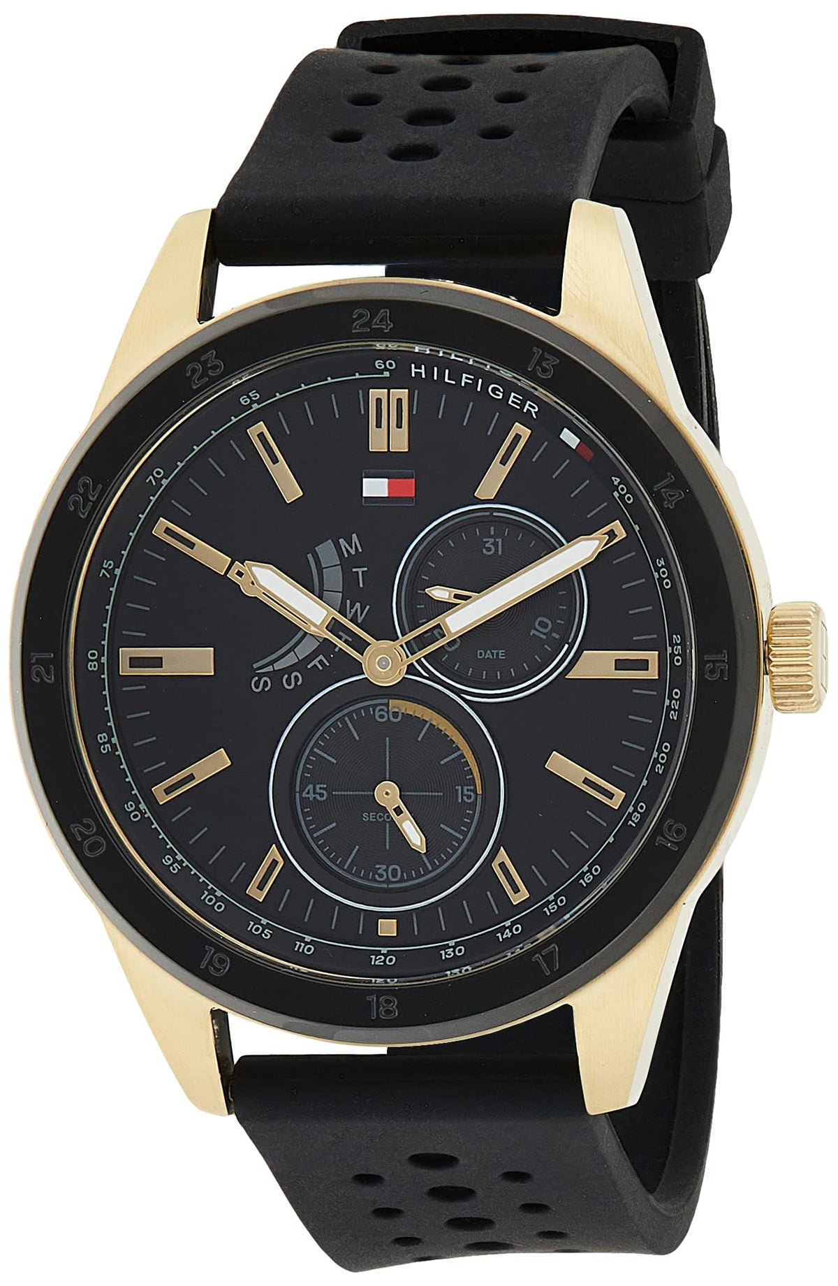  Shop Authentic Tommy Hilfiger Austin Black Dial Black Rubber Strap Watch for Men - 1791636 - Luxxuri