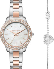  Shop Authentic Michael Kors Liliane Quartz Mother of Pearl White Dial Two Tone Steel Strap Watch For Women - MK1048 - Luxxuri