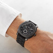 Shop Authentic Fossil Machine Chronograph Black Dial Black Silicone Strap Watch for Men - FS4487 - Luxxuri