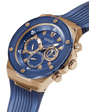 Shop Authentic Guess Poseidon Chronograph Blue Dial Blue Silicone Strap Watch For Men - GW0425G3 - Luxxuri