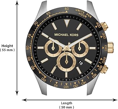  Shop Authentic Michael Kors Layton Chronograph Black Dial Two Tone Steel Strap Watch For Men - MK8784 - Luxxuri