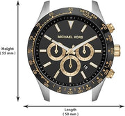  Shop Authentic Michael Kors Layton Chronograph Black Dial Two Tone Steel Strap Watch For Men - MK8784 - Luxxuri