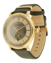  Shop Authentic Versace V-Circle Manifesto Gold Dial Black Leather Strap Watch for Men - VBQ030017 - Luxxuri