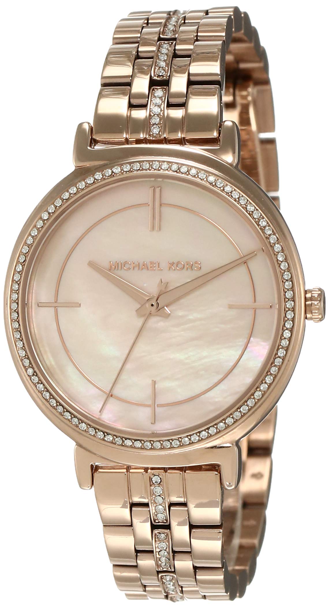  Shop Authentic Michael Kors Cinthia Mother of Pearl Rose Gold Dial Rose Gold Steel Strap Watch for Women - MK3643 - Luxxuri