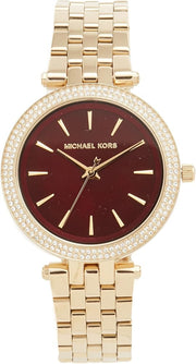  Shop Authentic Michael Kors Darci Quartz Mother of Pearl Red Dial Gold Steel Strap Watch For Women - MK3583 - Luxxuri