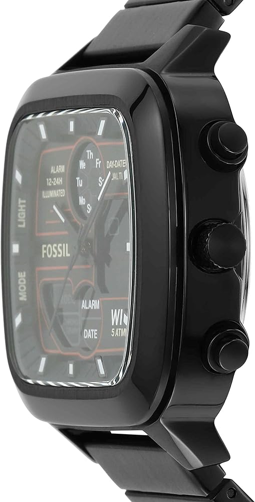  Shop Authentic Fossil Retro Analog-Digital Black Dial Black Steel Strap Watch for Men - FS5891 - Luxxuri