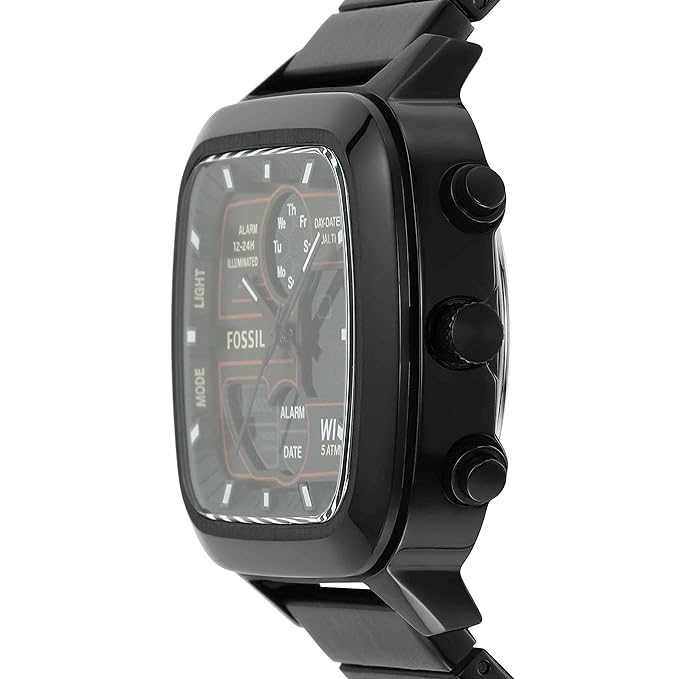  Shop Authentic Fossil Retro Analog-Digital Black Dial Black Steel Strap Watch for Men - FS5891 - Luxxuri