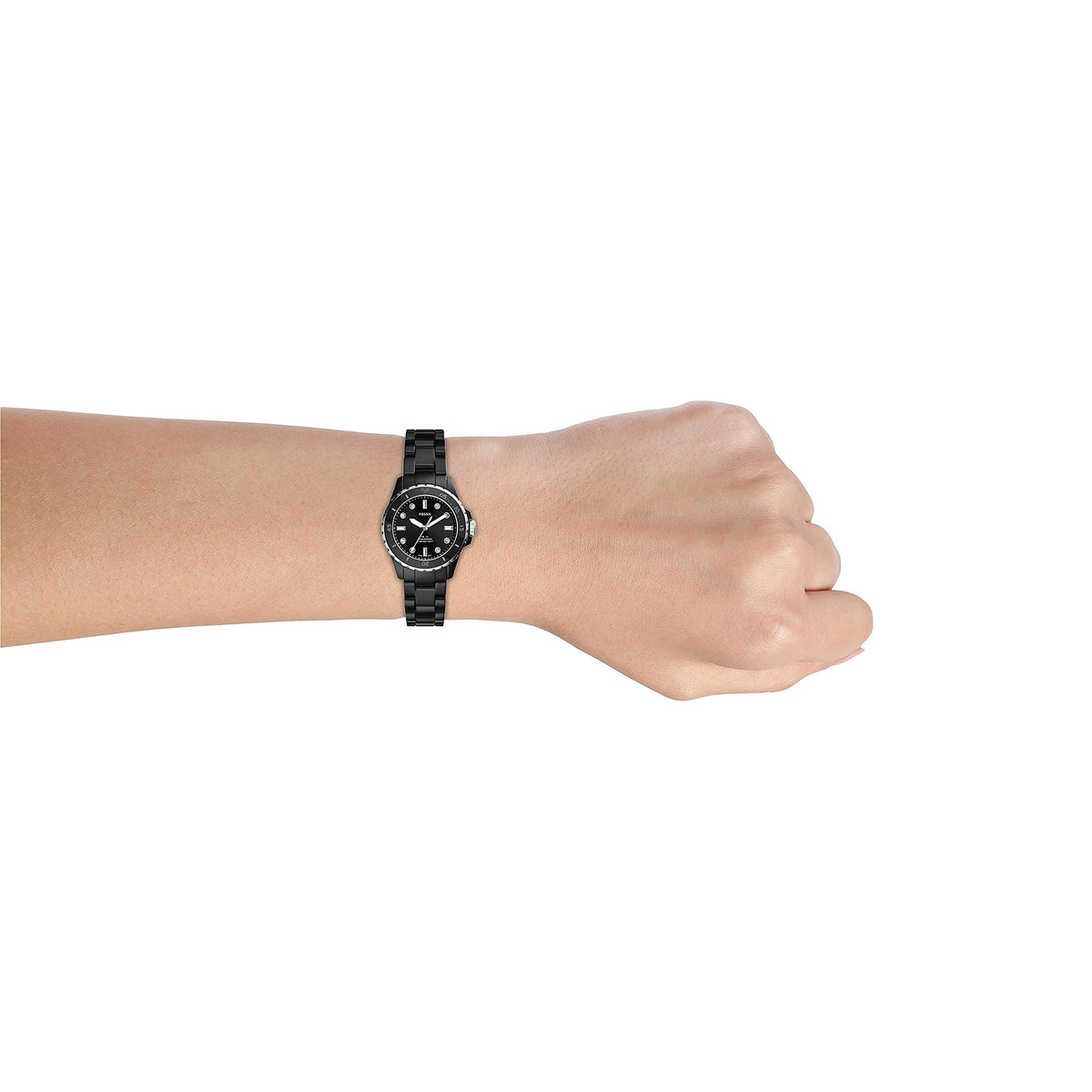  Shop Authentic Fossil FB-01 Three-Hand Black Dial Black Ceramic Strap Watch for Women - CE1108 - Luxxuri