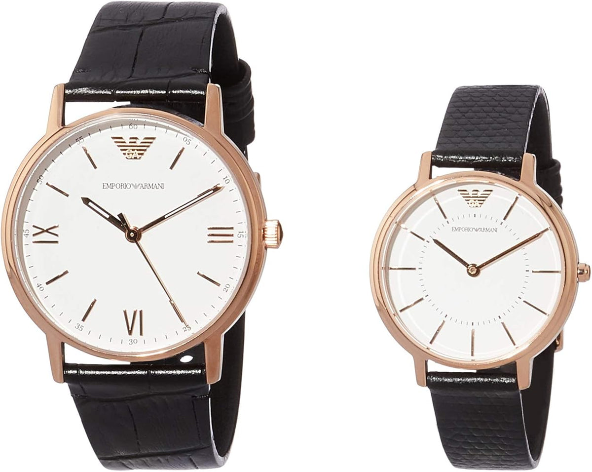  Shop Authentic Emporio Armani Kappa Quartz White Dial Black Leather Strap Watch For Men - AR80015 - Luxxuri