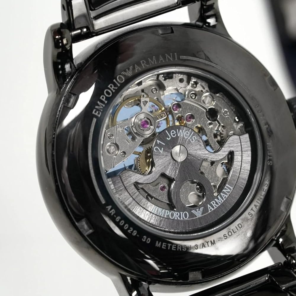 Shop Authentic Emporio Armani Meccanico Automatic Grey Dial Grey Steel Strap Watch For Men - AR60029 - Luxxuri