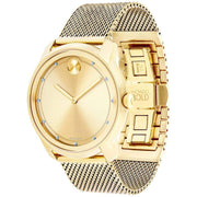  Shop Authentic Movado Bold Diamonds Gold Dial Gold Mesh Bracelet Watch For Men - 3600460 - Luxxuri