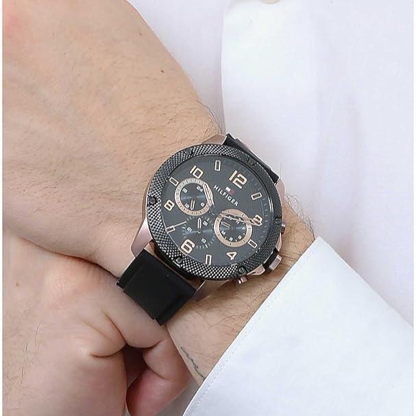  Shop Authentic Tommy Hilfiger Blaze Multifunction Black Dial Black Rubber Strap Watch For Men - 1792028 - Luxxuri