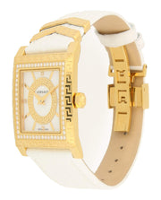  Shop Authentic Versace DV25 Diamonds White Dial White Leather Strap Watch For Women - VQF060015 - Luxxuri