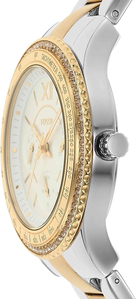  Shop Authentic Fossil Stella Sport Multifunction Silver Dial Two Tone Steel Strap Watch for Women - ES5107 - Luxxuri