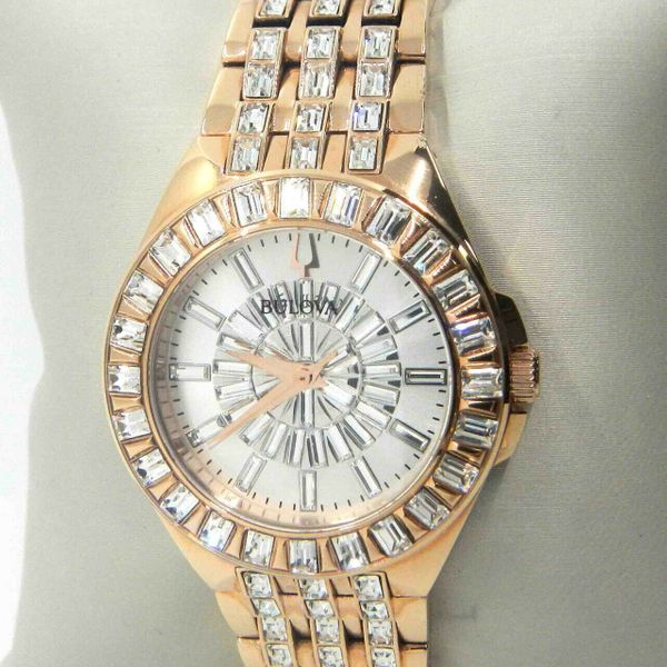  Shop Authentic Bulova Phantom White Dial with Swarovski Baguettes Rose Gold Steel Strap Watch for Women - 98L268 - Luxxuri
