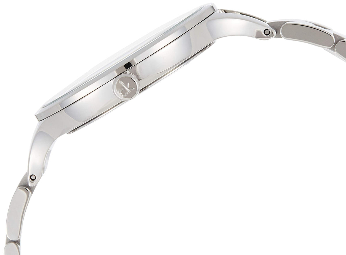  Shop Authentic Calvin Klein Graphic White Dial Silver Steel Strap Watch for Women - K7E23146 - Luxxuri