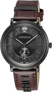  Shop Authentic Versace V-Circle Manifesto Black Dial Maroon Leather Strap Watch for Men - VBQ040017 - Luxxuri