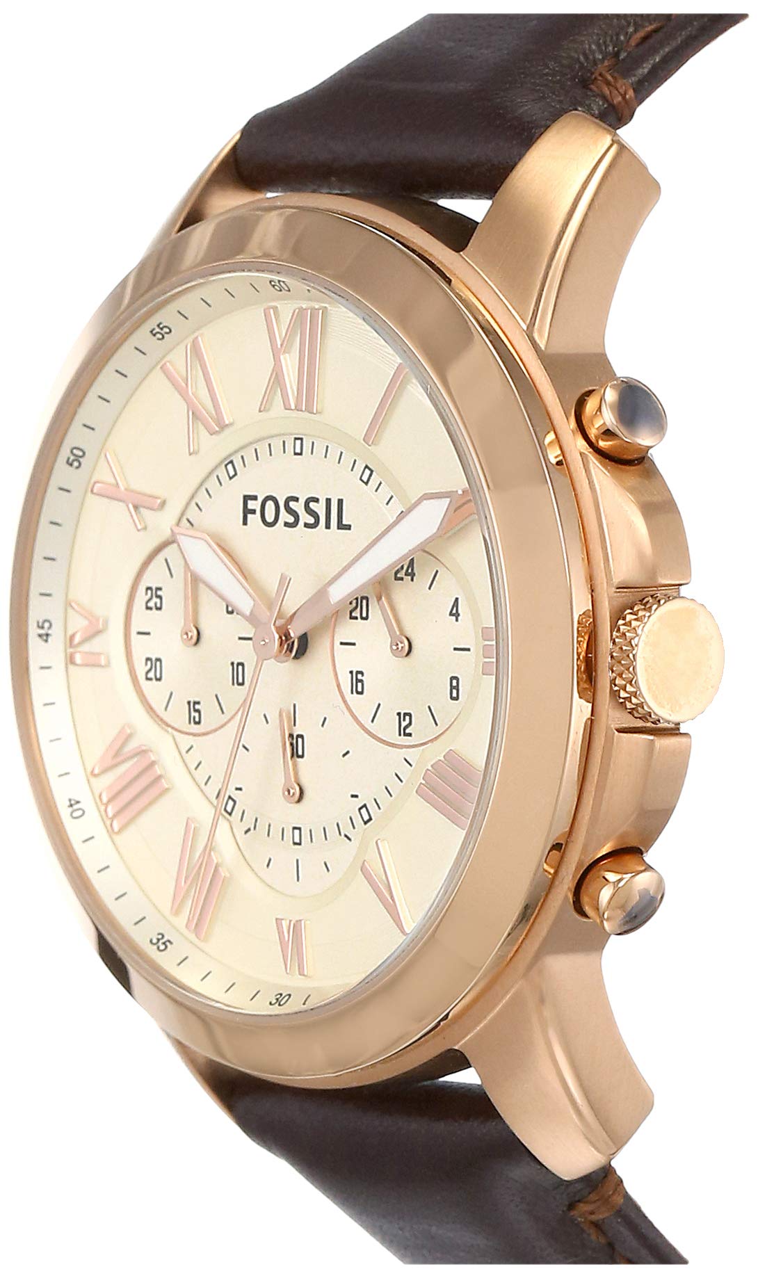  Shop Authentic Fossil Grant Chronograph White Dial Brown Leather Strap Watch for Men - FS4991 - Luxxuri