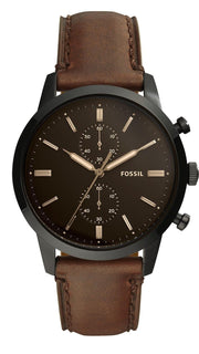  Shop Authentic Fossil Townsman Chronograph Black Dial Brown Leather Strap Watch for Men - FS5437 - Luxxuri