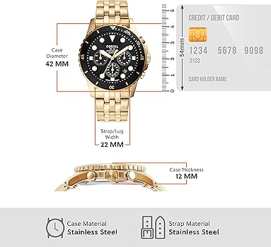  Shop Authentic Fossil FB-01 Chronograph Black Dial Gold Steel Strap Watch for Men - FS5836 - Luxxuri