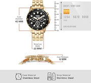  Shop Authentic Fossil FB-01 Chronograph Black Dial Gold Steel Strap Watch for Men - FS5836 - Luxxuri