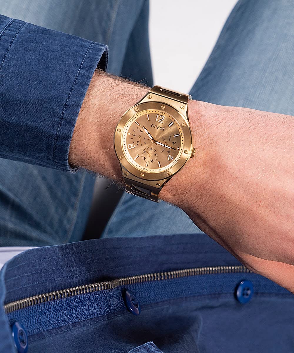  Shop Authentic Guess Scope Gold Dial Gold Steel Strap Watch for Men - GW0454G2 - Luxxuri