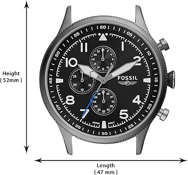  Shop Authentic Fossil Retro Pilot Chronograph Black Dial Grey Steel Strap Watch for Men - FS5834 - Luxxuri