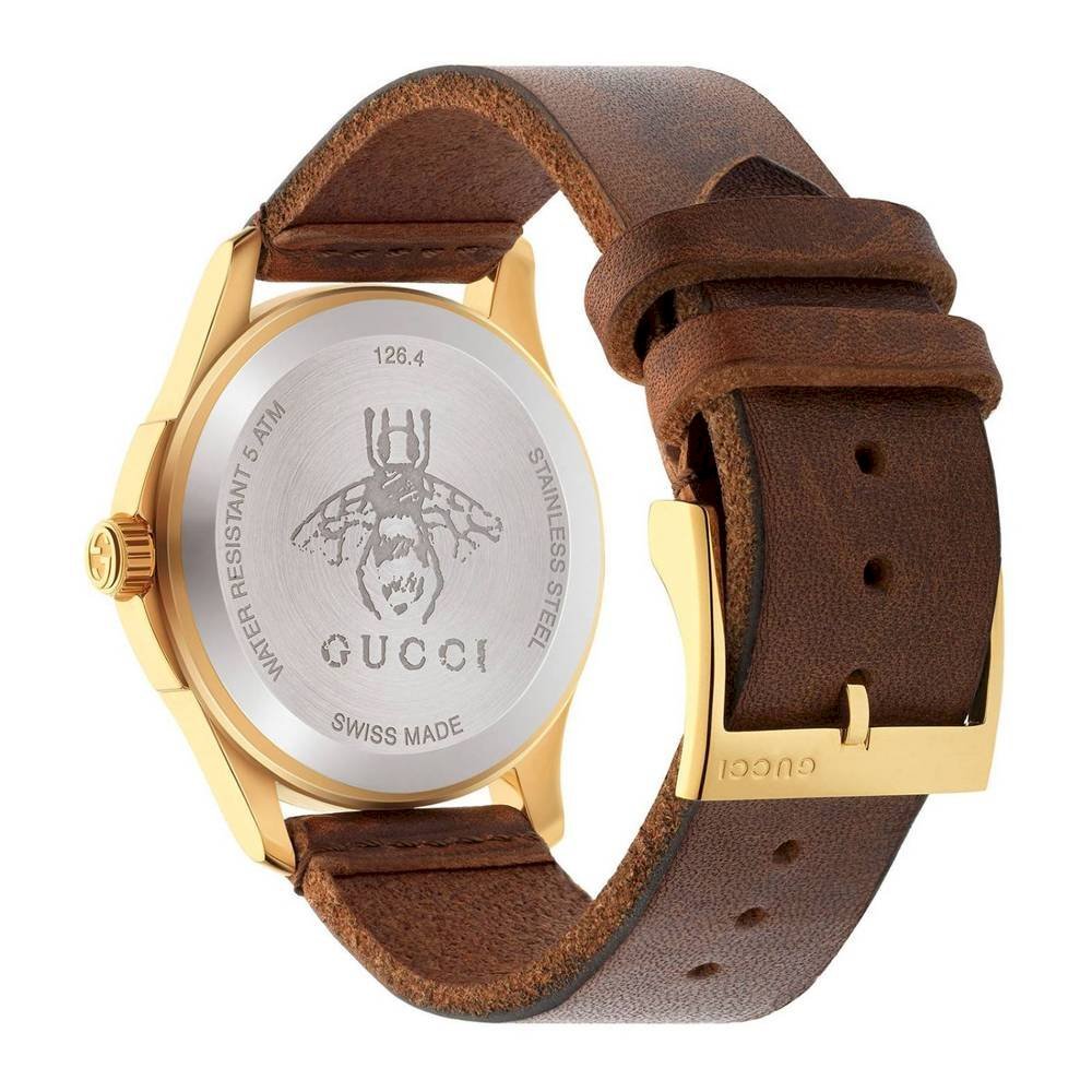  Shop Authentic Gucci Le Marche Des Merveilles Green and Red Dial Brown Leather Strap Unisex Watch - YA1264012 - Luxxuri