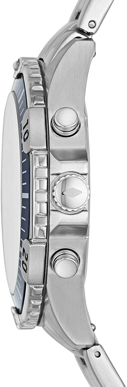  Shop Authentic Fossil Garrett Chronograph Blue Dial Silver Steel Strap Watch for Men - FS5623 - Luxxuri