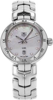  Shop Authentic Tag Heuer Link Diamonds Mother of Pearl Dial Silver Steel Strap Watch for Women -  WAT1417.BA0954 - Luxxuri