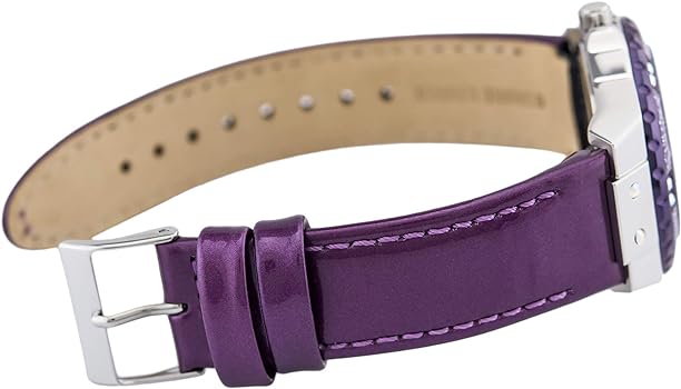  Shop Authentic Guess Limelight Quartz Silver Dial Purple Leather Strap Watch For Women - W0775L6 - Luxxuri