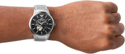  Shop Authentic Emporio Armani Meccanico Automatic Black Dial Silver Steel Strap Watch For Men - AR60055 - Luxxuri