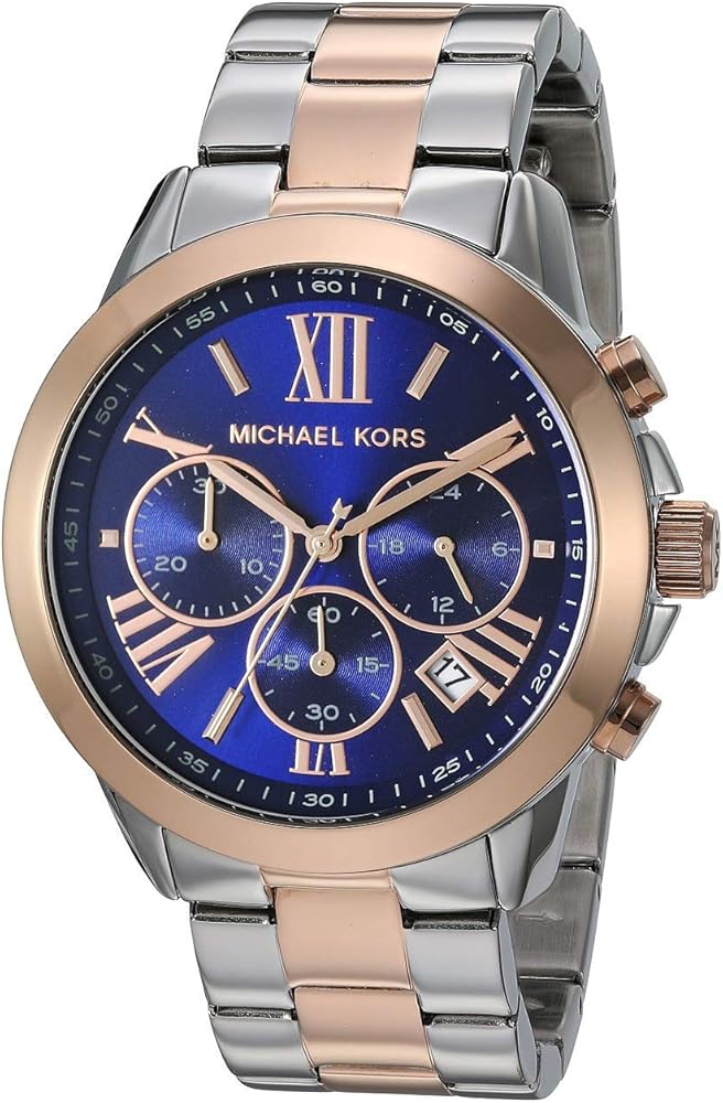  Shop Authentic Michael Kors Bradshaw Chronograph Blue Dial Two Tone Steel Strap Watch For Women - MK6389 - Luxxuri