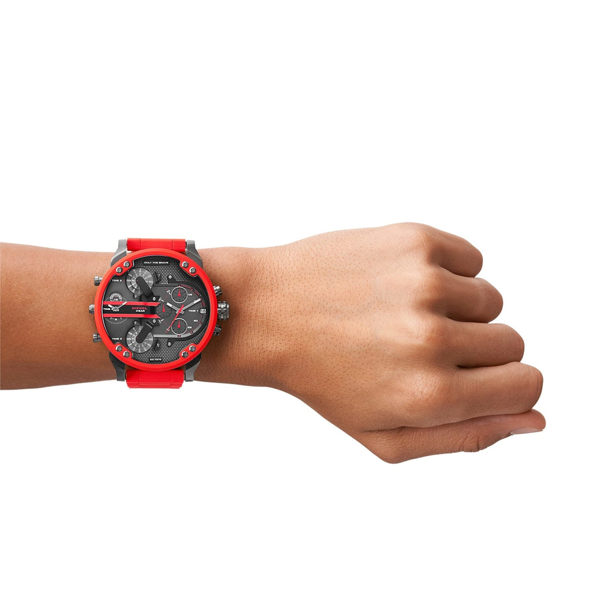  Shop Authentic Diesel Mr Daddy 2.0 Black Dial Red Steel Strap Watch For Men - DZ7370 - Luxxuri
