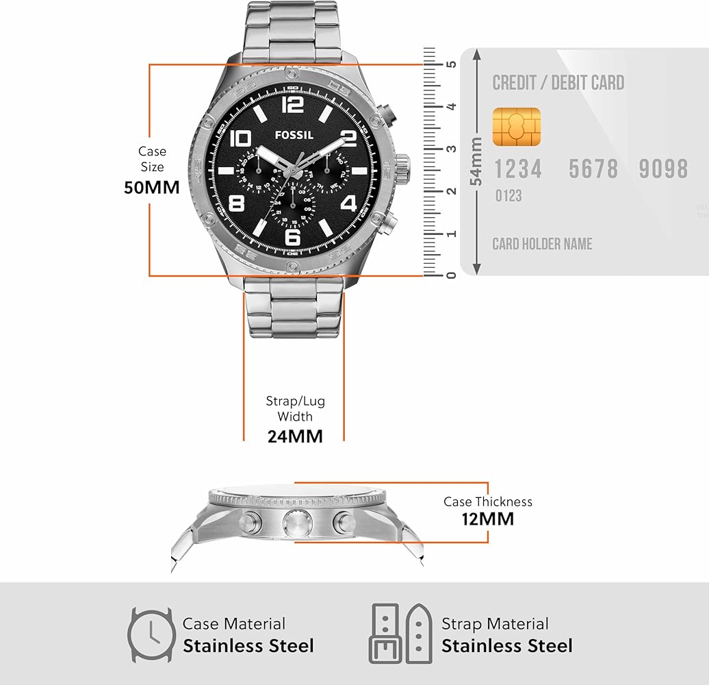  Shop Authentic Fossil Brox Multifunction Black Dial Silver Steel Strap Watch for Women - BQ2797 - Luxxuri
