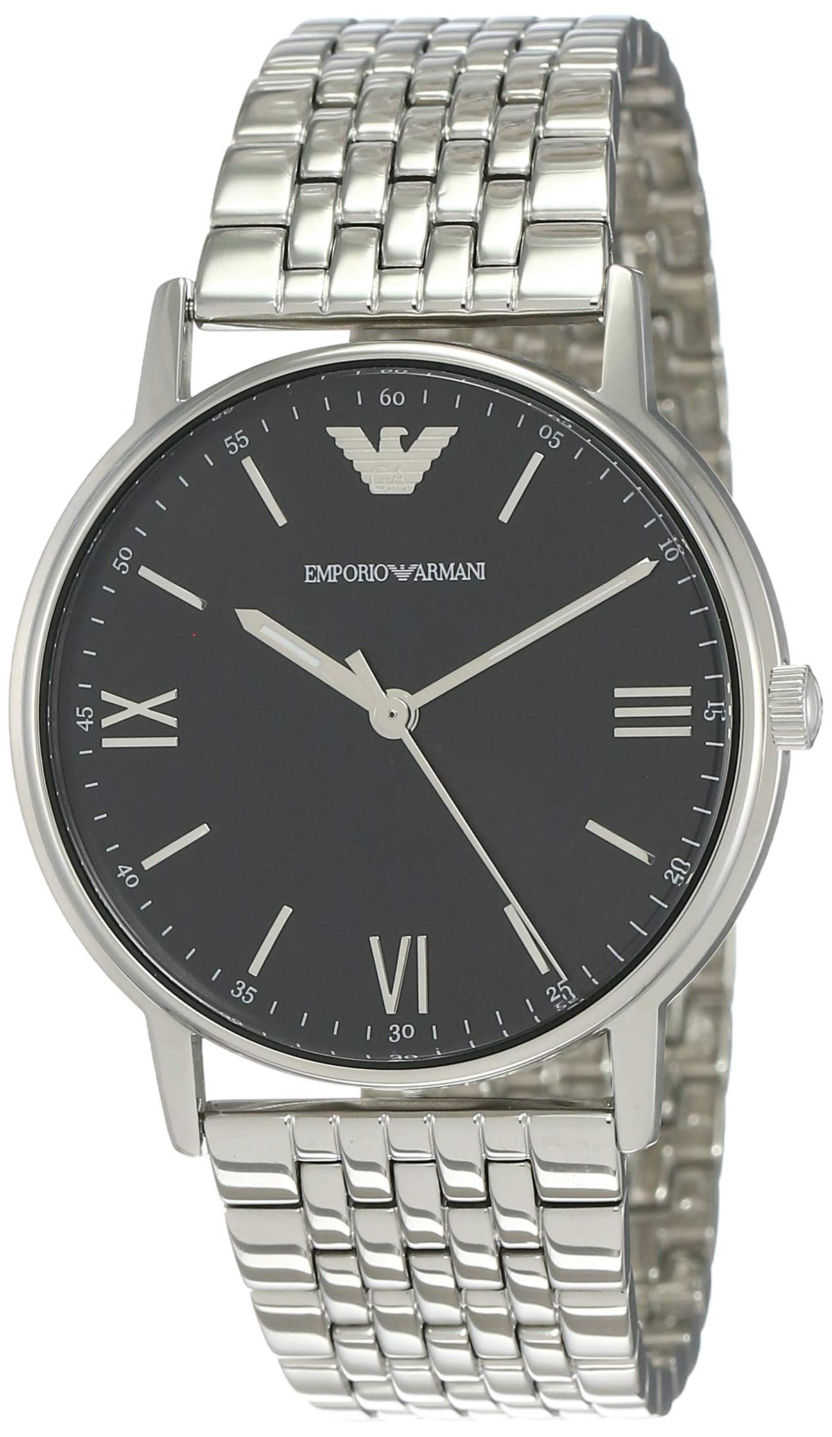  Shop Authentic Emporio Armani Kappa Black Dial Silver Steel Strap Watch For Men - AR11152 - Luxxuri