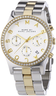  Shop Authentic Marc Jacobs Henry Chronograph Silver Dial Two Tone Steel Strap Watch for Women - MBM3197 - Luxxuri