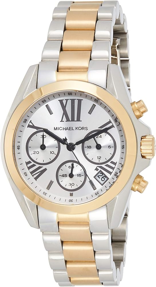  Shop Authentic Michael Kors Bradshaw Chronograph Silver Dial Two Tone Steel Strap Watch For Women - MK5912 - Luxxuri