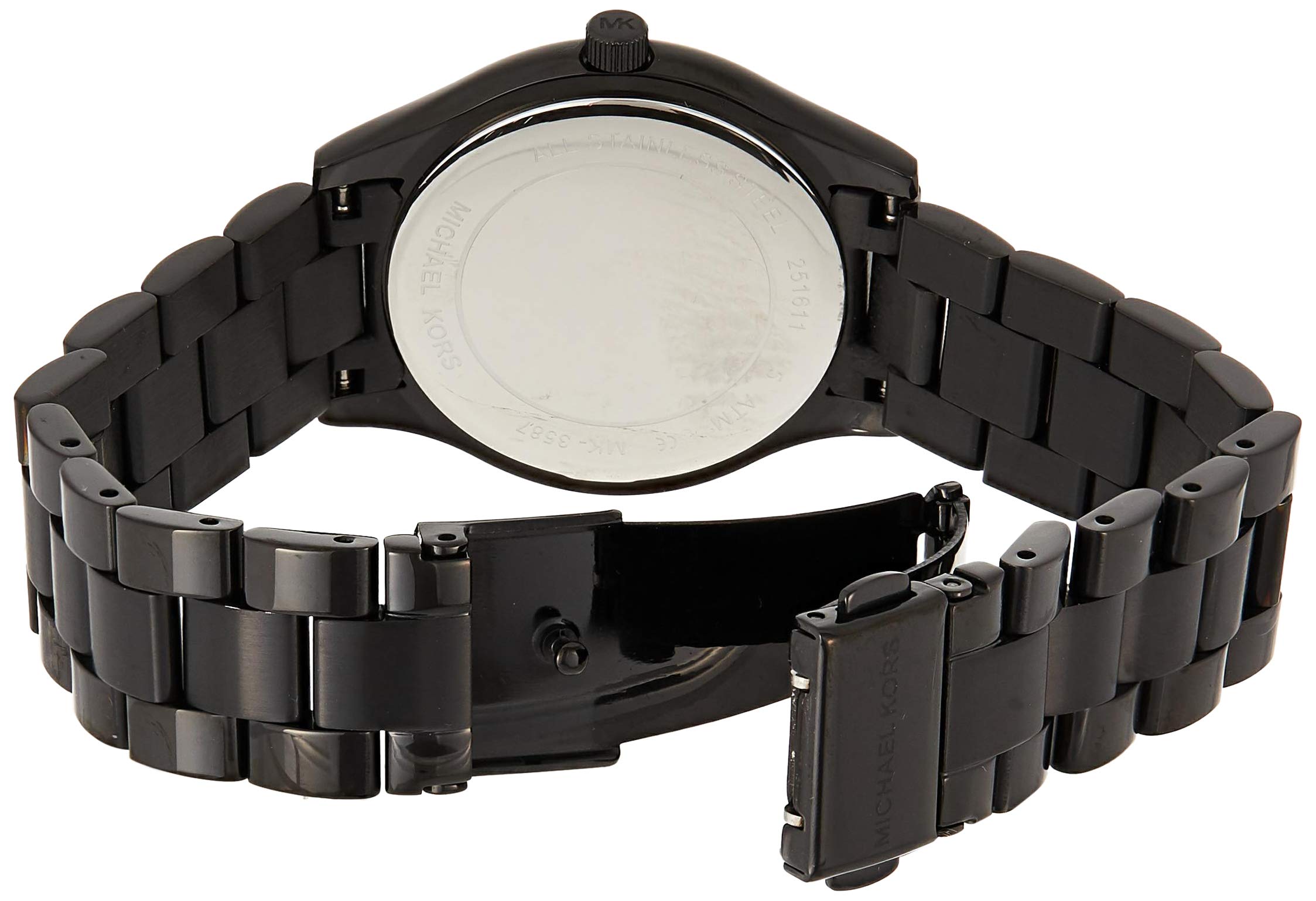  Shop Authentic Michael Kors Mini Slim Runway Black Dial Black Steel Strap Watch for Women - MK3587 - Luxxuri