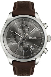  Shop Authentic Hugo Boss Skymaster Grey Dial Brown Leather Strap Watch for Men - 1513787 - Luxxuri