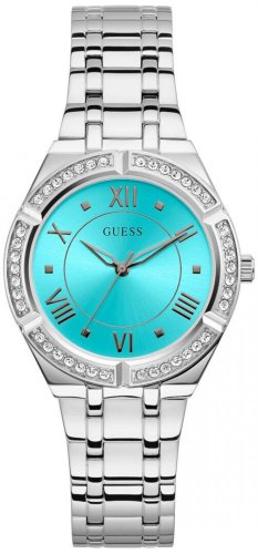  Shop Authentic Guess Cosmo Diamonds Turquoise Dial Silver Steel Strap Watch for Women - GW0033L7 - Luxxuri
