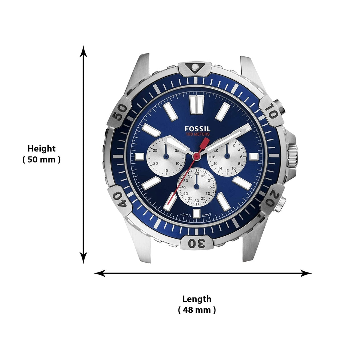  Shop Authentic Fossil Garrett Chronograph Blue Dial Blue Rubber Strap Watch for Men - FS5709 - Luxxuri