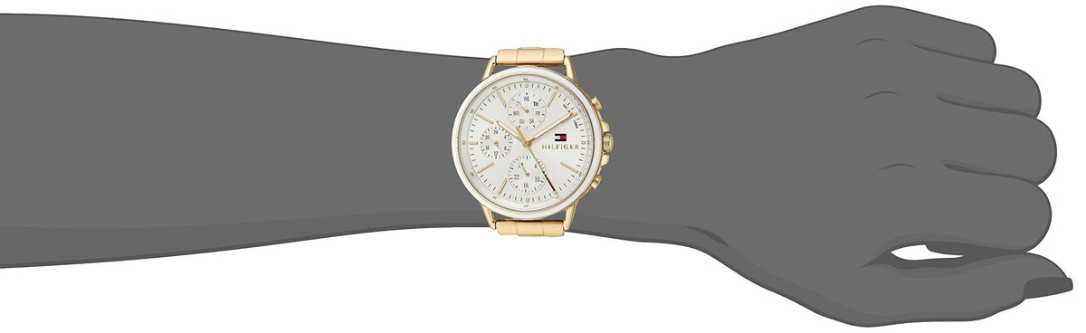  Shop Authentic Tommy Hilfiger Carly White Dial Gold Steel Strap Watch for Women - 1781786 - Luxxuri