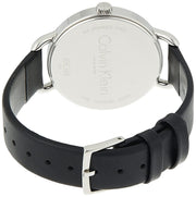  Shop Authentic Calvin Klein Evan White Dial Black Leather Strap Watch for Women - K7B231CY - Luxxuri