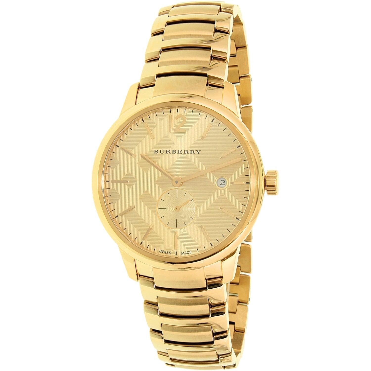  Shop Authentic Burberry The Classic Gold Dial Gold Steel Strap Watch for Men - BU10006 - Luxxuri