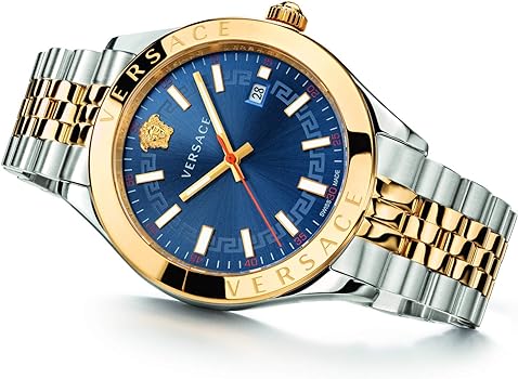  Shop Authentic Versace Hellenyium Quartz Blue Dial Two Tone Steel Strap Watch for Men - VEVK00520 - Luxxuri
