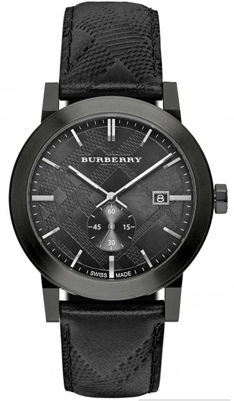  Shop Authentic Burberry The City Black Dial Black Leather Strap Watch for Men - BU9906 - Luxxuri
